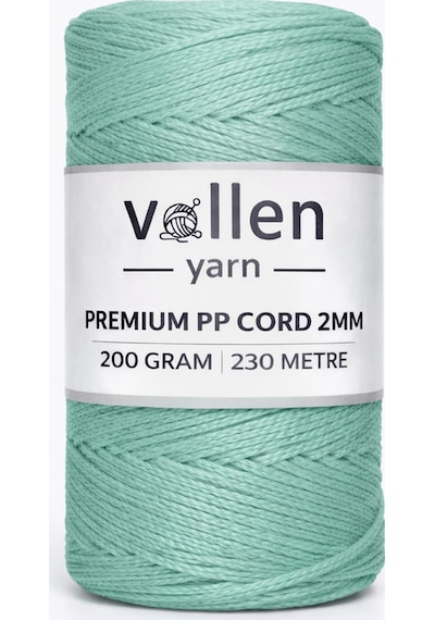 200gr/230m Premium Polyester Makrome Ipi 2mm ,makrome Ip,makrame,supla,çanta Ipi,su Yeşili