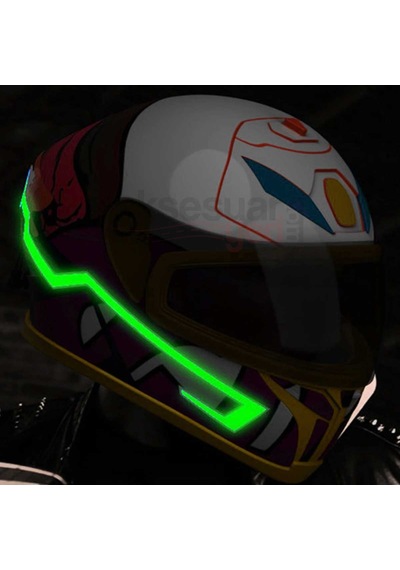 Motosiklet Kask Ledi Yeşil Renk - 3 Farklı Mod - Motosiklet Renkli İkaz Ledi