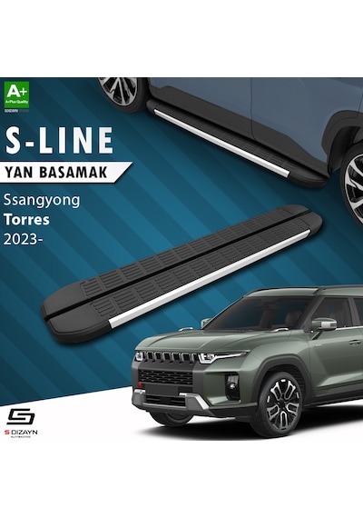 S-dizayn Ssangyong Torres S-line Aluminyum Yan Basamak 183 Cm 2023 Üzeri