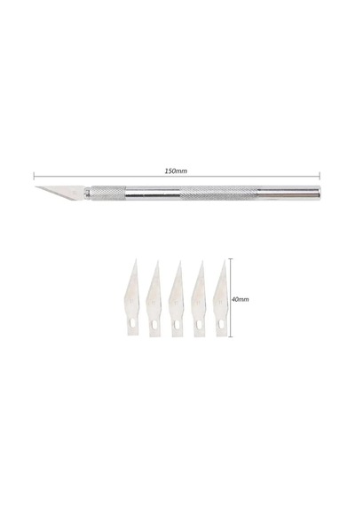 Design Knife Tasarım Hobi Kretuar Bıçağı 5 Uç Yedekli Set