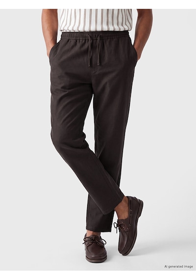 Lcw Vision Kahverengi Regular Fit Keten Görünümlü Erkek Pantolon