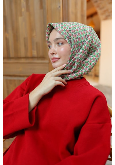 Silk Home Olinda Eşarp 48005-12 Yeşil, Soğan Kabuğu, Sarı