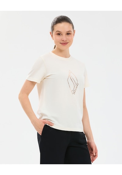 Skechers W Regular Fit Graphic T-shirt Kadın Siyah Tshirt S2610049-3817
