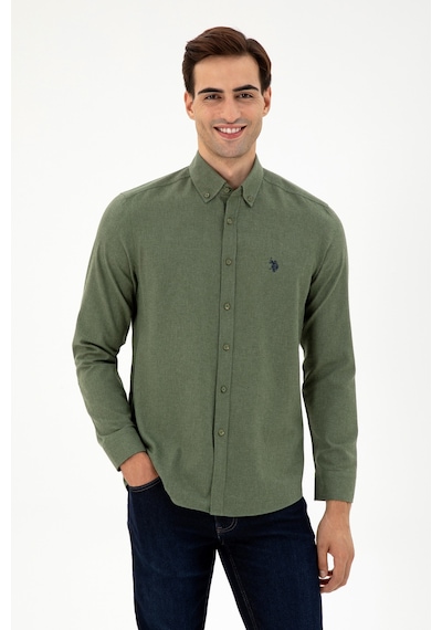 U.s. Polo Assn. Erkek Haki Gömlek Basic 50296757-vr027 Haki