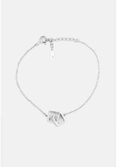So Chic  Minimal 18 Ayar Beyaz Altın Kaplama Gümüş Zincir Bileklik