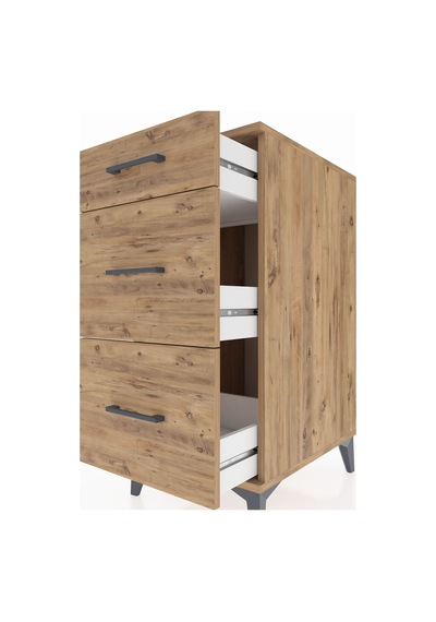 Kronos Komodin 3 Çekmeceli 44x59x96 Çam-çam Çam