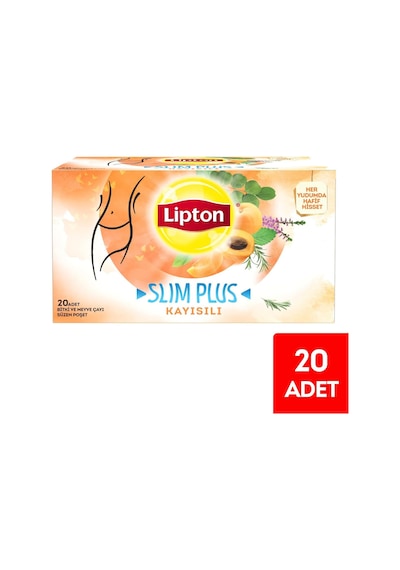Lipton Slim Plus Kayısılı Bardak Süzen Poşet Bitki Çayı 20'li Paket