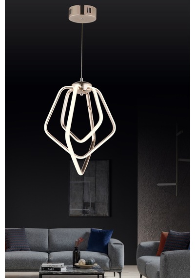 Ld 068 Model Gold 3 Renkli Salon Ve Oturma Odası İçin İdeal Alüminyum Avize, 40x70 Gold