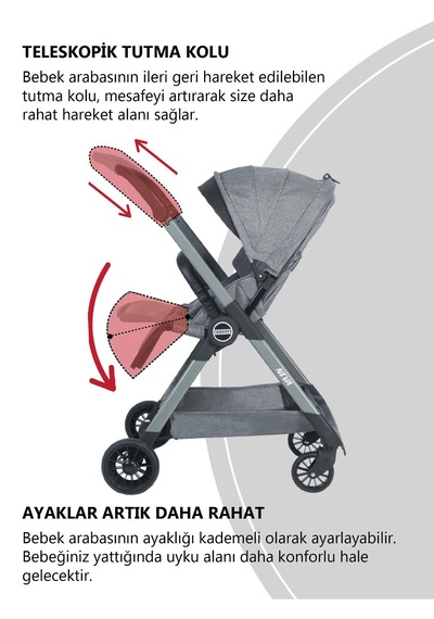 Convers Neva Yeni Nesil Cabin Çifyön Bebek Arabası Gri