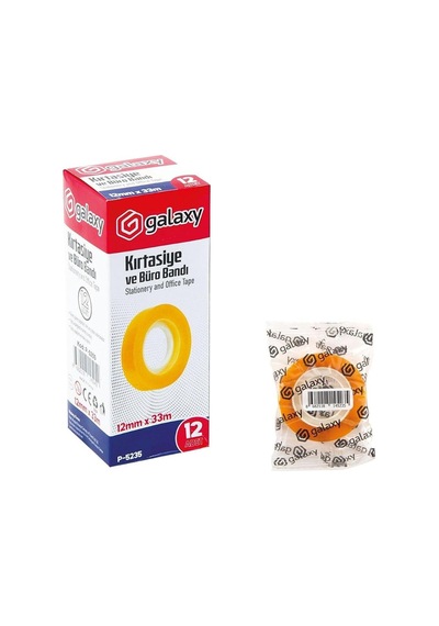 Kutulu Kırtasiye Bandı 12mmx33mt Galaxy P-5235 Diğer