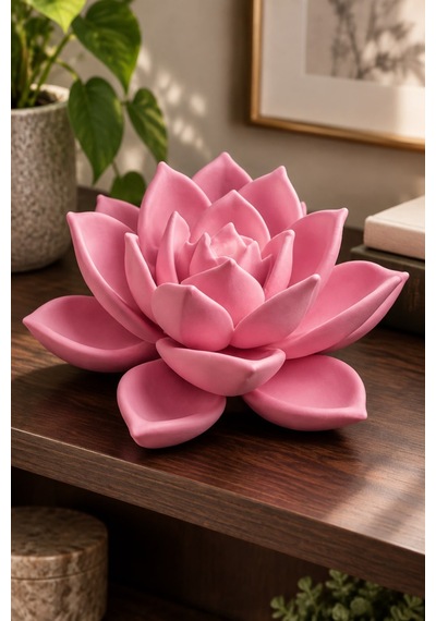 Huzur Veren Çiçeklenme Lotus Çiçeği Figürlü Dekoratif Biblo 46535565