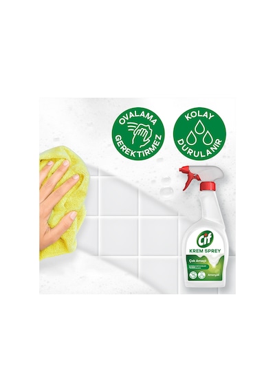Cif Krem Sprey Amonyaklı 3 x 750 ML + Mikrofiber Bez