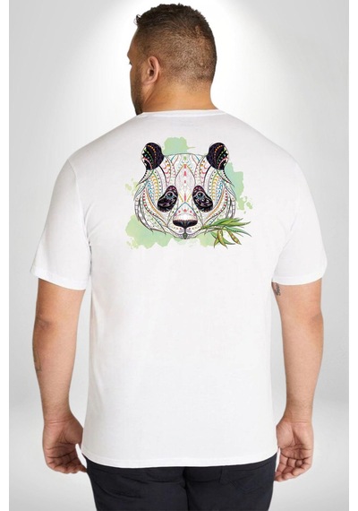 Angemiel Panda Mandala Büyük Beden Beyaz Tişört Kadın Erkek Ünisex Sırt Baskılı Beyaz Angemiel Panda Mandala Büyük Beden Beyaz Tişört Kadın Erkek Ünisex Sırt Baskılı Beyaz