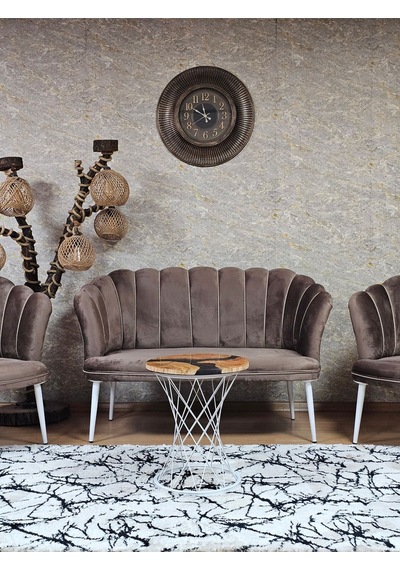 Zafir Papatya Çay Seti Koltuk Takımı Beyaz Boyalı Sivriltme Ayak, Balkon, Salon, Ofis, Cafe Koltuk Takımı Kahverengi Zafir Papatya Çay Seti Koltuk Takımı Beyaz Boyalı Sivriltme Ayak, Balkon, Salon, Ofis, Cafe Koltuk Takımı Kahverengi