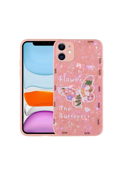 Zore İphone 12 Uyumlu Desenli Sert Silikon Ogaa Mumila Kılıf-pink Flower