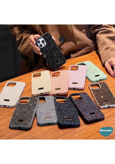 Microsonic Apple iPhone Uyumlu 15 Kılıf Cosmic Shine Siyah -