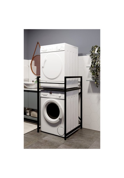 Banyo Düzenleyici Çamaşır Makinesi Ve Kurutma Makinesi Üstü Raf Gri