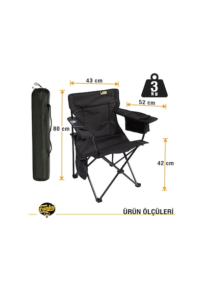 FUNKY CHAIRS Cool Ice Siyah Kamp Sandalyesi XL Siyah