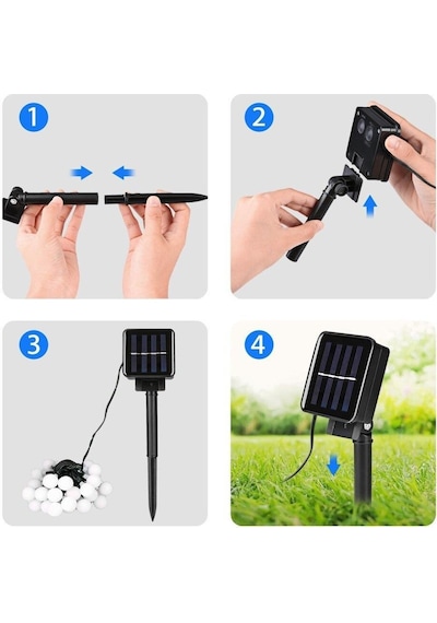 Solar Güneş Enerjili Dış Bahçe Top Aydınlatma 6.5Metre 30 Led Çok R