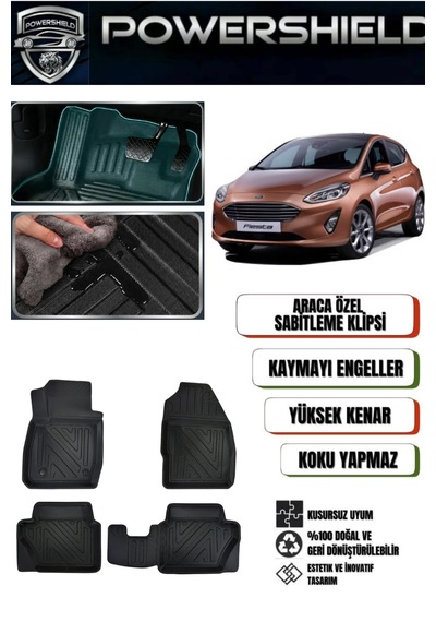 Powershıeld Ford Fiesta 2017 Sonrası Araca Özel Premium 5d Havuzlu Oto Paspas Takımı