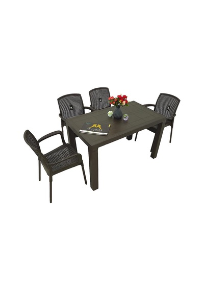 Mandella Elit 70x120 4 Kişilik Defne Koltuk Masa Takımı Eko Kahve Mandella Elit 70x120 4 Kişilik Defne Koltuk Masa Takımı Eko Kahve