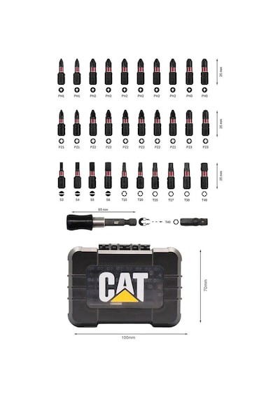 Cat Da01901 32 Parça Manganez Fosfat Alaşımlı Vidalama Uç Seti