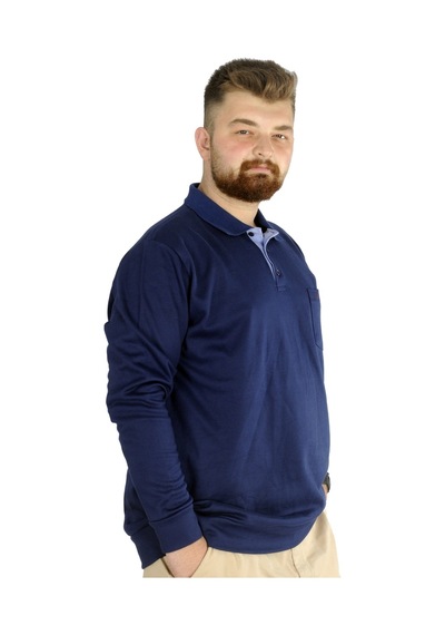 Mode Xl Erkek Uzun Kol Polo Cepli Interlok M 22460 Indigo 001