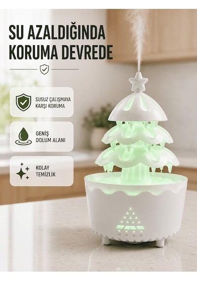 Rgb Aydınlatmalı Şans Ağacı Aromaterapi Difüzörü 250 Ml Hava Nemlendirici Altın - Çok Renkli