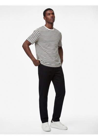 Koton Pamuklu Cepli Straight Fit Beli Bağcıklı Düğmeli Pantolon Siyah 6sam40018hw Siyah