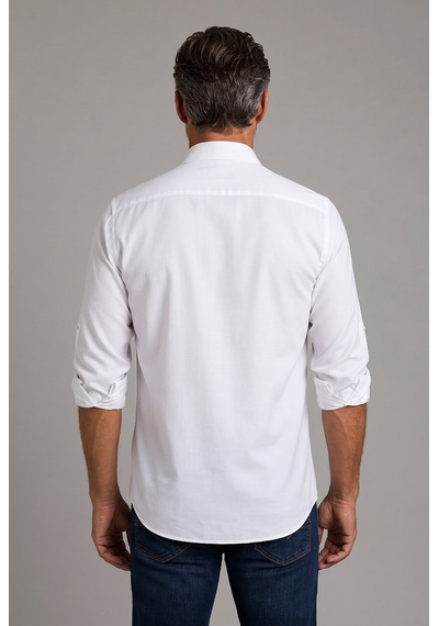 Bisse Beyaz Regular Fit Pamuk Düğmeli Paşa Yaka Gömlek Gmok3ps224002 D01 Bisse Beyaz Regular Fit Pamuk Düğmeli Paşa Yaka Gömlek Gmok3ps224002 D01