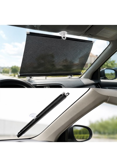 Sunup Sn-22132 Araç İçi Otomatik Geri Sarımlı Katlanabilir Gözenekli Güneşlik 40x125cm