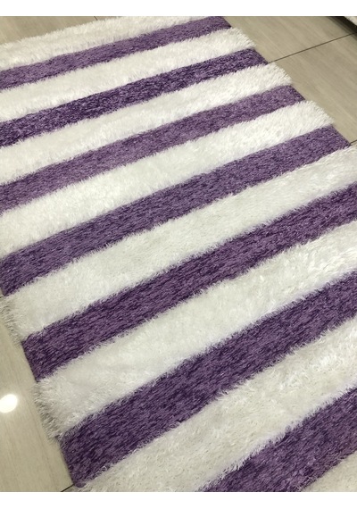 Saray Halı Otantik 150X230 Beyaz Lila El Örgüsü 4 M2 Tüylü Halı !