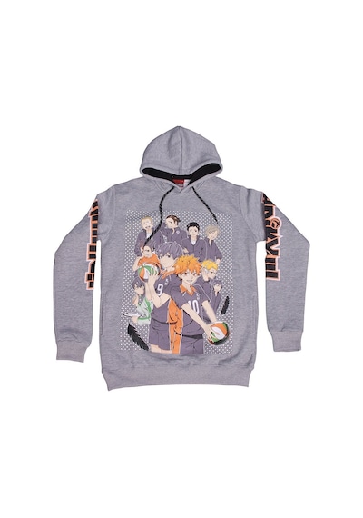 Haikyu No:1 Kapüşonlu Sweatshirt Gri Çok Renkli Haikyu No:1 Kapüşonlu Sweatshirt Gri Çok Renkli