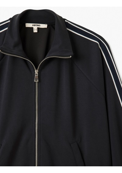 Koton Modal Karışımlı Çizgili Cepli Dik Yaka Tam Fermuarlı Sweatshirt Siyah 5sak10132ek Siyah Koton Modal Karışımlı Çizgili Cepli Dik Yaka Tam Fermuarlı Sweatshirt Siyah 5sak10132ek Siyah