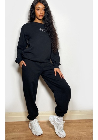 Plt Design Eşofman Takımı Sweatshirt Jogger - Siyah Baskılı Oversize Şardonlu Bisiklet Yaka Siyah Plt Design Eşofman Takımı Sweatshirt Jogger - Siyah Baskılı Oversize Şardonlu Bisiklet Yaka Siyah