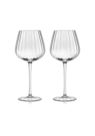 Elle Üflemeli Kristal Kırmızı Ve Beyaz Şarap Kadehleri, Şeffaf Nervürlü Kadehler, Modern Uzun Saplı Züccaciye Seti, Şarap Tadımı Doğum Günü Yıldönümü Düğün Hediyeleri, 18 Oz, 2'li Set Çok Renkli
