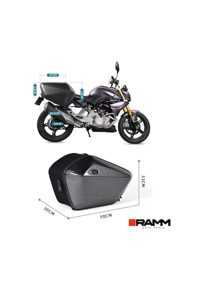 Bmw Motorrad R1250gs / Adv - R1300gs / Adv Sağ Ve Sol Yan Çantaları - 2 Adet 15 Lt - Gri Siyah