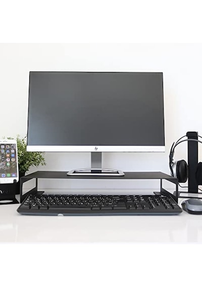 Metal Monitör Standı - Siyah - Monitör Yükseltici - Laptop Standı - Organizer - Sms1bl