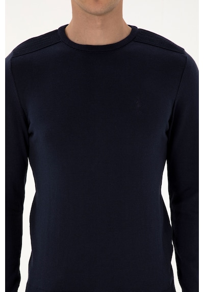 U.S. Polo Assn. Erkek Slim Fit Bisiklet Yaka Lacivert Basic Kazak 50307779-VR033