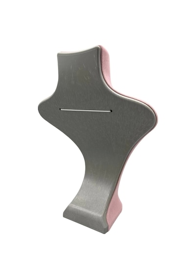 Yerli Üretim Londra Model Süet Kumaş Pembe Renk 22/18 Cm Kolye Sergileme Mankeni Çok Renkli