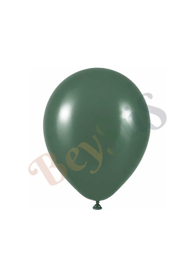 Kış Yeşili Renk Lateks Retro Balon 30 Cm - 6 Adet Yeşil