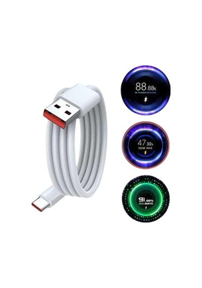 Type - 635 - C Yüksek Hızlı Şarj Aleti Beyaz 120w Ultra - Csmo-tex - Uzun Ömürlü