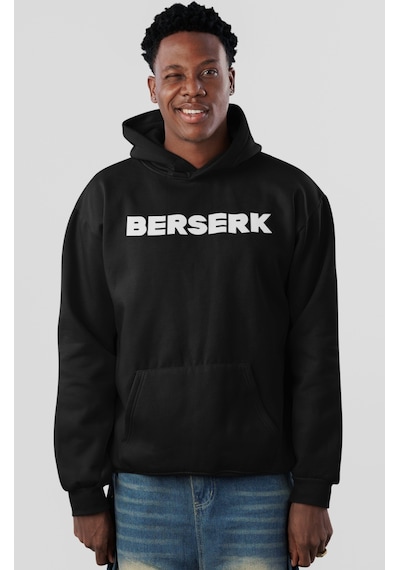 Sevbano Berserk Guts Anime Sırt Baskılı Unisex Oversize Penye Hoodie Siyah