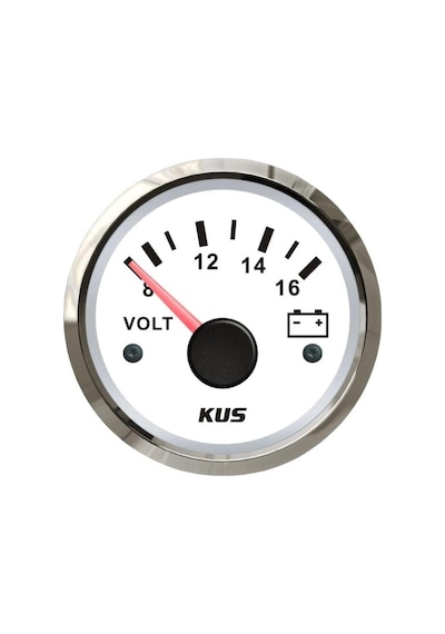 Kus Voltmetre 12 Volt, Beyaz