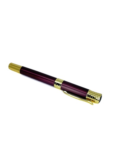 Lüks Metal Roller / Tükenmez Kalem - Bordo & Altın Sarısı Detaylı, Özel Hediyelik Kutulu Prestij Kalem