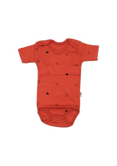 Bebegen Unisex Turuncu Fare Figürlü Kısa Kol Zıbın Çok Renkli
