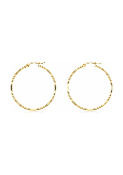 Gold Çelik Halka Küpe -621