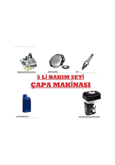 Dalaz, Yavuz Benzinli Motorlu Çapa Makinesi Y200 Uyumlu Bakım Seti 5'li Karbüratör,filtre,buji,1 Lt Yag