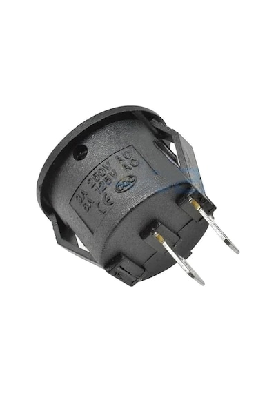Alkatronik Yuvarlak 2 Pin Anahtar Rocker Switch Mini Buton Kcd1 Siyah 16mm Açma Kapama