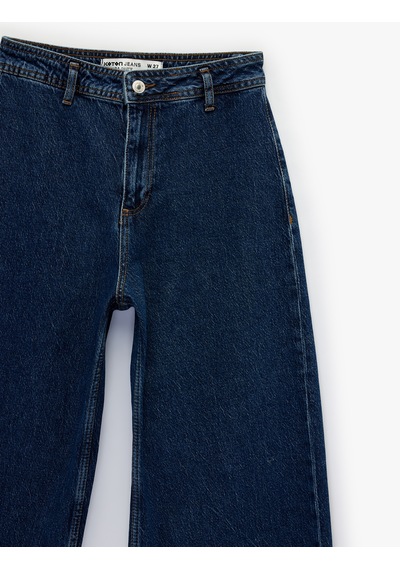 Koton Düğmeli Yüksek Bel Rahat Kesim Denim Pantolon - Culotte Jeans Koyu İndigo 6sal40112md İndigo Koton Düğmeli Yüksek Bel Rahat Kesim Denim Pantolon - Culotte Jeans Koyu İndigo 6sal40112md İndigo